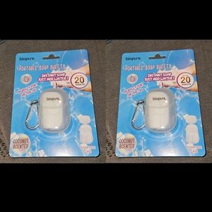 2 x BioPure Portable Soap Sheets 20ct- Cocout Scented BNIB
